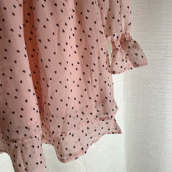 Pink Heart Ruffle Mini Dress - Picture 4 of 5